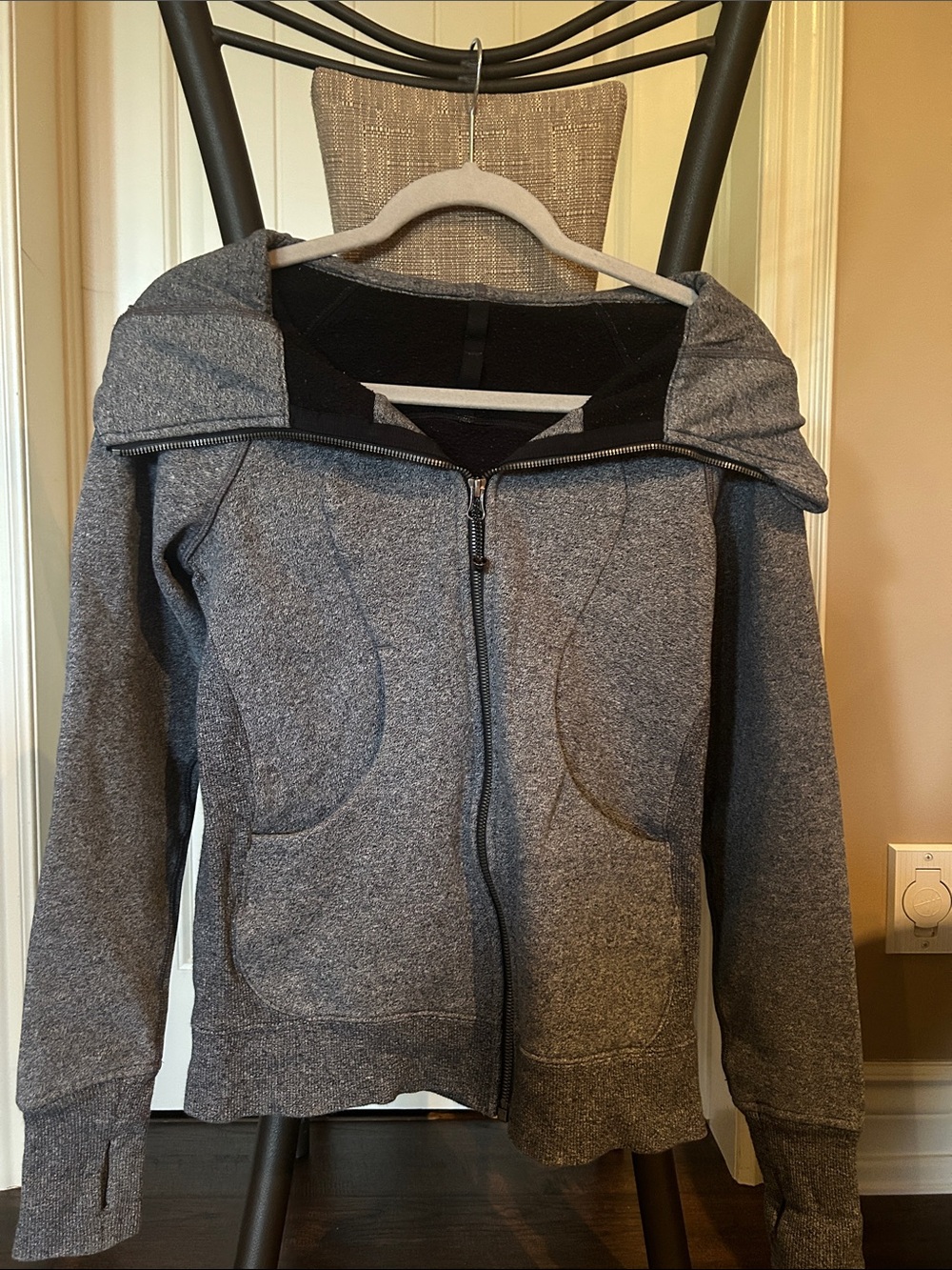 lululemon athletica Heather Gray Full-Zip Hooded Bomber Jacket